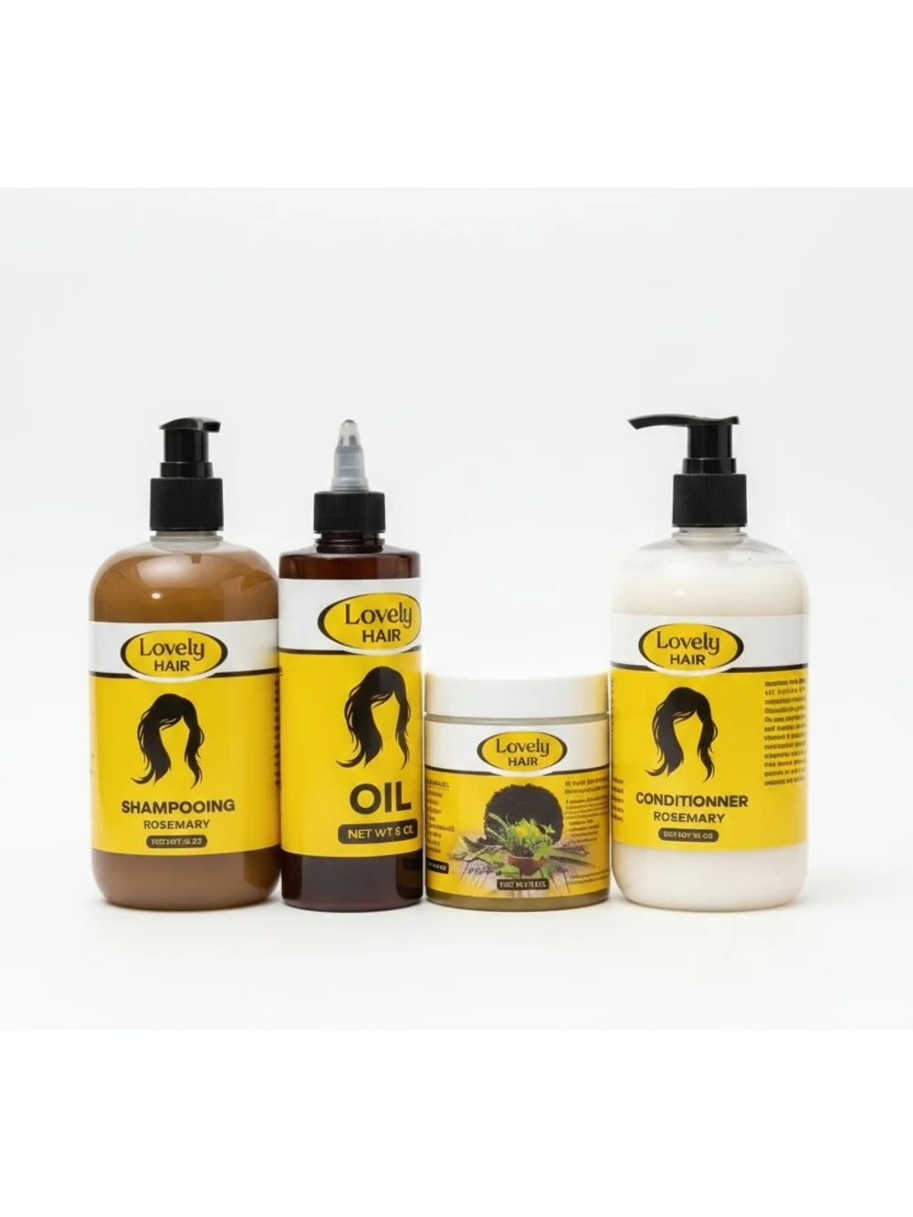 Rosemary Shampoo, Conditioner & Oil Set - Yellow